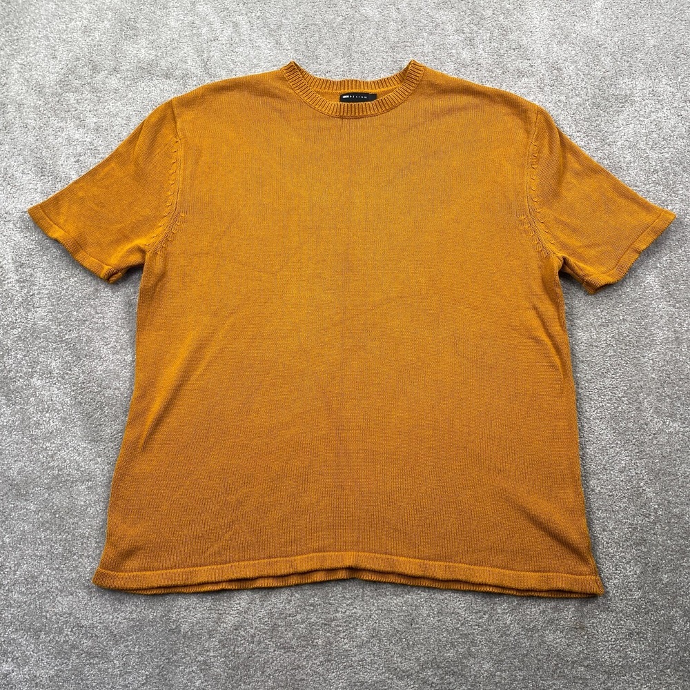 Asos Design Men's Crew Neck Knit Short Sleeves Sweater Shirt‎ Size S Camel Brown
